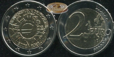 Германия. 2 евро. 2012.G (Unc. Биметалл)