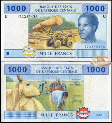 Камерун [КФА Центр] Банкнота 1000 франков 2002 (2005) Unc Бумага Кат# P.207Ub