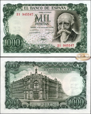 Испания. 1000 песет (Unc) 1974