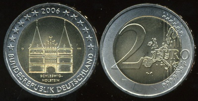 Германия. 2 евро. 2006.D (Unc. Биметалл)