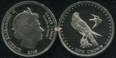 Гоф, остров. Монета 1 крона. 2009 (KM#8. Unc) Сапсан