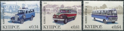 Кипр. 2023. Старинный общественный транспорт Кипра (Серия Почтовых марок. MNH OG)