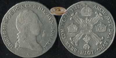 Австрийские Нидерланды. 1/2 кроненталера. 1788 (VF/aXF. Серебро)