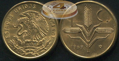 Мексика. 1 центаво. 1969 (Unc)
