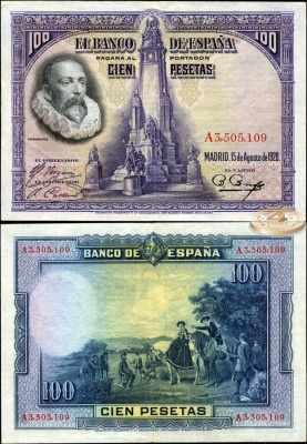 Испания. 100 песет (XF) 1928