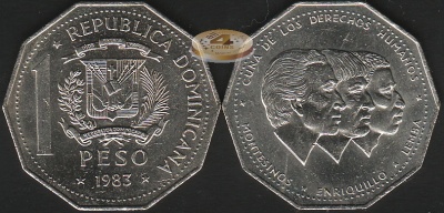 Доминиканская республика. 1 песо. 1983 (aUnc)