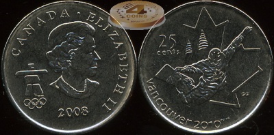 Канада. 25 центов. 2008 (Unc)