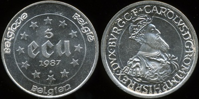 Бельгия. 5 экю. 1987 (Серебро)