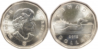 Канада. Монета 1 доллар. 2012 (KM#1255. Unc)  Loonie
