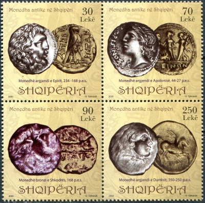 Албания. 2020. Древние албанские монеты (Квартблок. MNH OG)