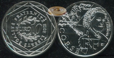 Франция. 10 евро. 2012 (Unc. Серебро)