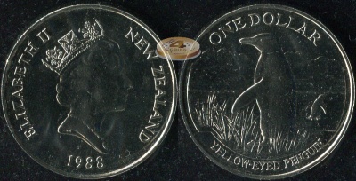 Новая Зеландия. 1 доллар. 1988 (Unc)
