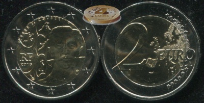 Франция. 2 евро. 2013 (Unc. Биметалл)