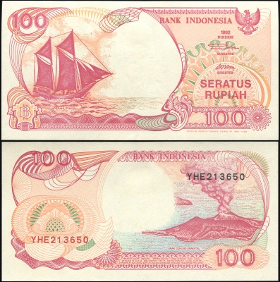 Индонезия Банкнота 100 рупий 1992/1999 Unc Бумага Кат# P.127g