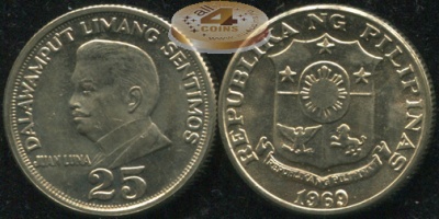 Филиппины. 25 сентимов. 1969 (Unc)