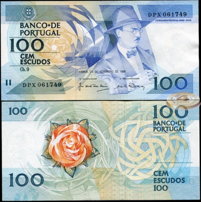 Португалия. 100 эскудо (Unc) 1988