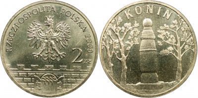 Польша. Монета 2 злотых. 2008 (KM#Y.631. Unc) Конин