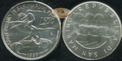 Сан-Марино. 500 лир. 1989 (Unc. Серебро)
