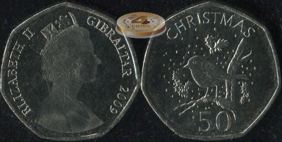 Гибралтар. 50 пенсов. 2009 (Unc)