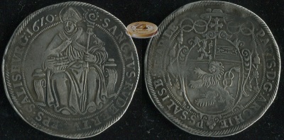 Австрия (Зальцбург). 1 талер. 1620 (VF. Серебро)
