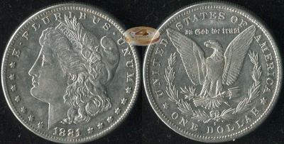 США. 1 доллар. 1881.S (aUnc. Серебро)