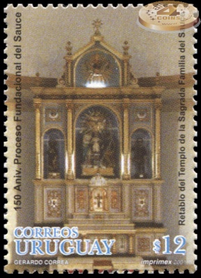 Уругвай. 2001. 150 лет церкви в городе Саусе (Почтовая марка. MNH OG)