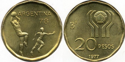 Аргентина. 20 песо. 1977