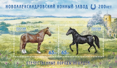 Россия. 2025. Отечественные породы лошадей. К 200-летию (Блок. MNH OG)