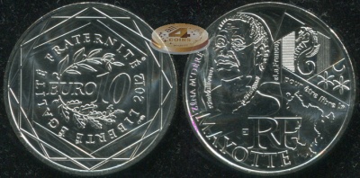 Франция. 10 евро. 2012 (Unc. Серебро)