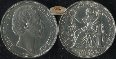 Германия (Бавария). Зигесталер. 1871 (Unc. Серебро)