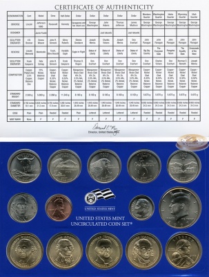 США. Официальный минт-сет. 2007 (P) Unc
