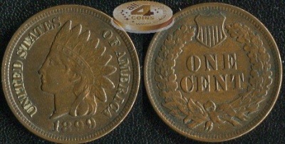 США. 1 цент. 1899 (aUnc+)