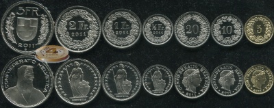 Швейцария. Набор №2 (7 монет) 2011