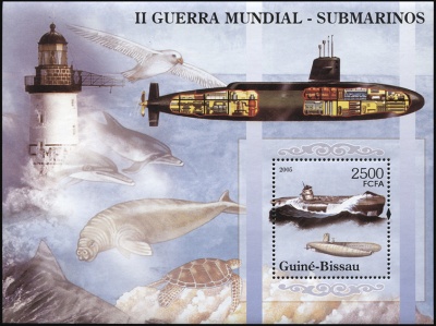 Гвинея-Биссау. 2005. Подводные лодки Второй Мировой войны (Блок. MNH OG)