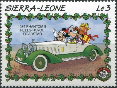 Сьерра-Леоне. 1989. Автомобиль Phantom II Rolls-Royce Roadstar (1934) (Почтовая марка. MNH OG)