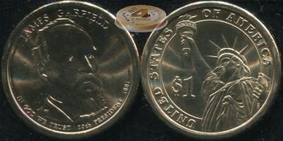США. 1 доллар. 2011.D (Unc) Джеймс Гарфилд
