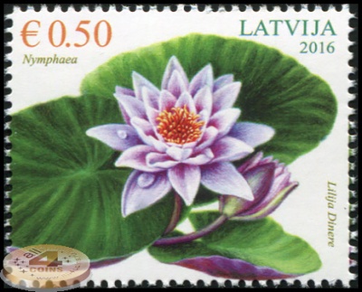 Латвия. 2016. Водяная лилия (Почтовая марка. MNH OG)