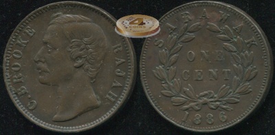 Саравак. 1 цент. 1886 (aXF+)