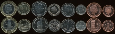 Остров Мэн. Набор №2 (8 монет. 1 биметалл) 2007