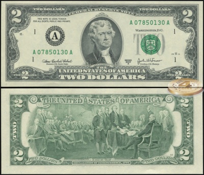 США. 2 доллара (Unc) 2003A.A