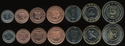 Босния и Герцеговина. Набор №1 (7 монет) 1998-2011