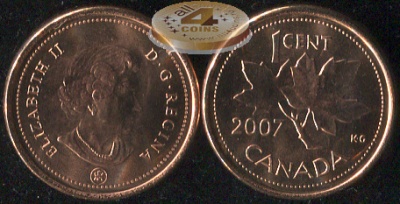 Канада. 1 цент. 2007 (Unc)
