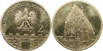 Польша. Монета 2 злотых. 2006 (KM#Y.570. Unc) Ныса