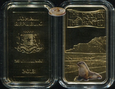 Сомали. 25 шиллингов. 2013 (Proof. Позолота. Эмаль)