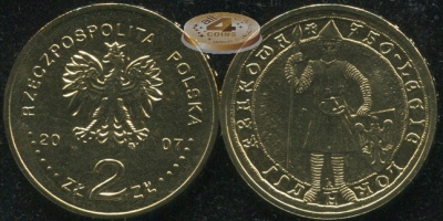 Польша. 2 злотых. 2007 (Unc)