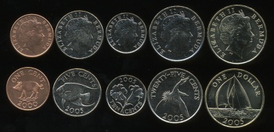 Бермудские о-ва. Набор №1 (5 монет) 2000-09