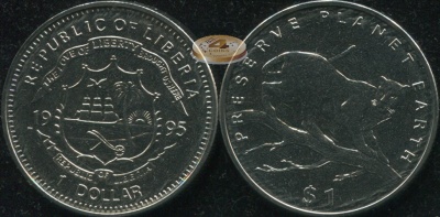 Либерия. 1 доллар. 1995 (Unc)