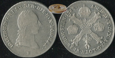 Австрийские Нидерланды. 1/4 кроненталера. 1788 (VF/aXF. Серебро)
