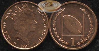 Остров Мэн. 1 пенни. 1997 (Unc)