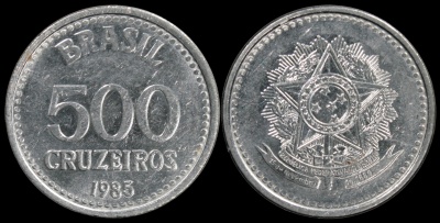 Бразилия. 500 крузейро. 1985 (Unc)